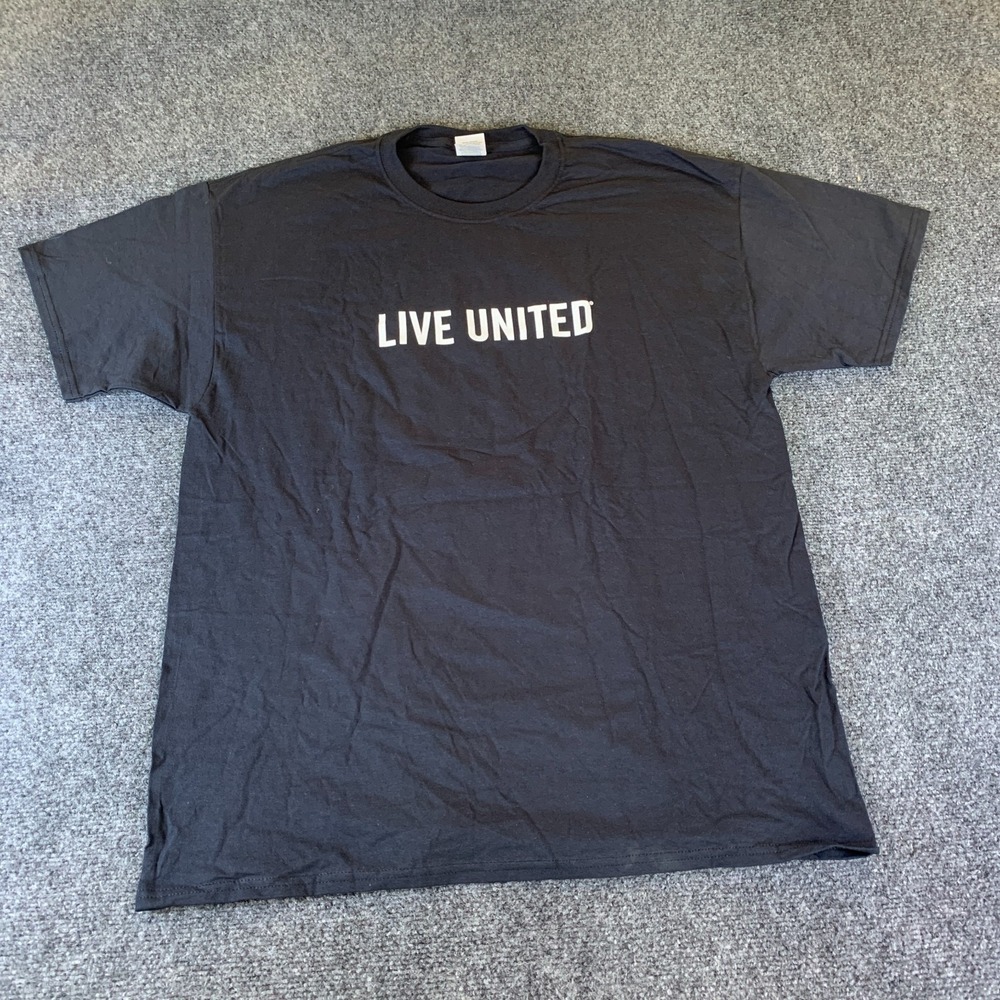 Fruit Of The Loom Heavy Cotton Live United United Way T-Shirt Mens XL Black Logo